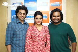 Nidhhi Agerwal and Ashok Galla visit Radio City FM to promote their movie Hero