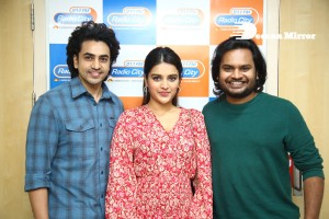 Nidhhi Agerwal and Ashok Galla visit Radio City FM to promote their movie Hero