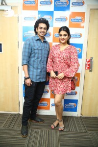 Nidhhi Agerwal and Ashok Galla visit Radio City FM to promote their movie Hero