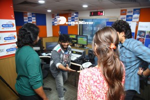 Nidhhi Agerwal and Ashok Galla visit Radio City FM to promote their movie Hero