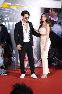 Actors Tiger Shroff, Tara Sutaria and Music Director A. R. Rahman attend the song launch from the movie Heropanti 2