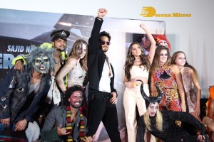 Actors Tiger Shroff, Tara Sutaria and Music Director A. R. Rahman attend the song launch from the movie Heropanti 2