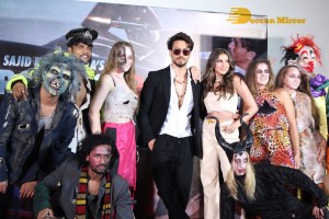 Actors Tiger Shroff, Tara Sutaria and Music Director A. R. Rahman attend the song launch from the movie Heropanti 2