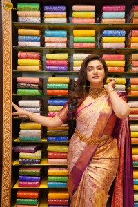 actress honey rose shows off traditional looks in a silk saree