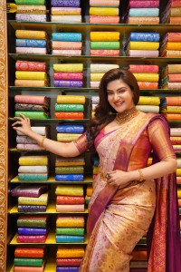 actress honey rose shows off traditional looks in a silk saree