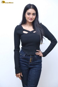 actress Hrithika Srinivas cute in a black top and jeans