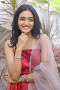 actress hrithika srinivas beautiful in a red salwar dress