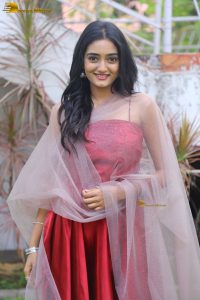 actress hrithika srinivas beautiful in a red salwar dress
