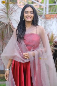 actress hrithika srinivas beautiful in a red salwar dress