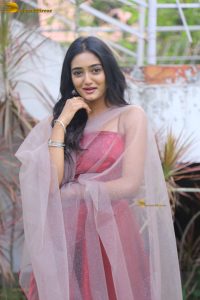 actress hrithika srinivas beautiful in a red salwar dress