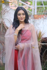 actress hrithika srinivas beautiful in a red salwar dress