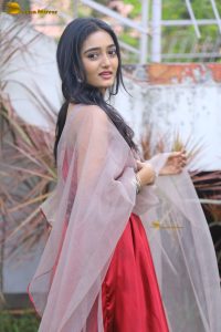 actress hrithika srinivas beautiful in a red salwar dress