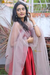 actress hrithika srinivas beautiful in a red salwar dress