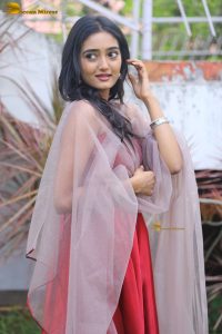 actress hrithika srinivas beautiful in a red salwar dress