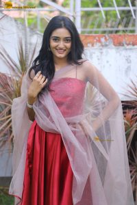 actress hrithika srinivas beautiful in a red salwar dress