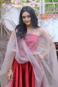 actress hrithika srinivas beautiful in a red salwar dress