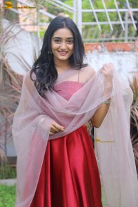 actress hrithika srinivas beautiful in a red salwar dress