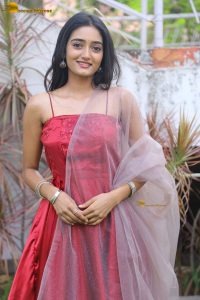 actress hrithika srinivas beautiful in a red salwar dress