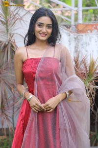 actress hrithika srinivas beautiful in a red salwar dress