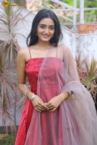 actress hrithika srinivas beautiful in a red salwar dress