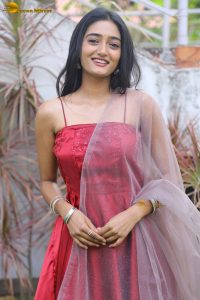 actress hrithika srinivas beautiful in a red salwar dress