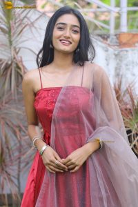 actress hrithika srinivas beautiful in a red salwar dress