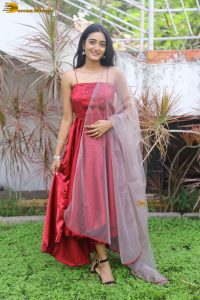 actress hrithika srinivas beautiful in a red salwar dress