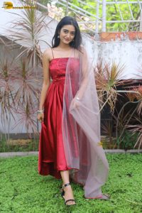 actress hrithika srinivas beautiful in a red salwar dress