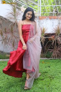 actress hrithika srinivas beautiful in a red salwar dress