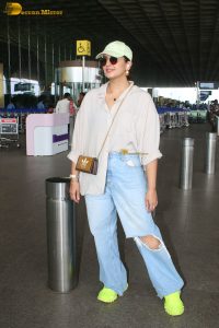 actress Huma Qureshi stylish in a shirt and denim jeans