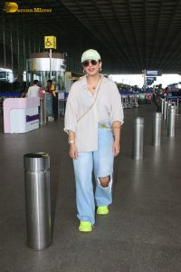 actress Huma Qureshi stylish in a shirt and denim jeans