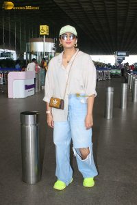 actress Huma Qureshi stylish in a shirt and denim jeans