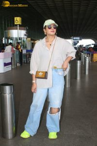 actress Huma Qureshi stylish in a shirt and denim jeans