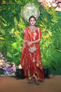 actress Huma Qureshi beautiful in a orange salwar dress