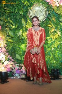 actress Huma Qureshi beautiful in a orange salwar dress