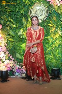 actress Huma Qureshi beautiful in a orange salwar dress