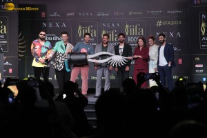 Salman Khan, Varun Dhawan and Farhan Akhtar attend the IIFA press conference on Nov 29