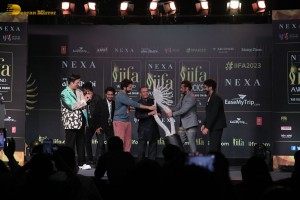 Salman Khan, Varun Dhawan and Farhan Akhtar attend the IIFA press conference on Nov 29