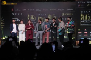 Salman Khan, Varun Dhawan and Farhan Akhtar attend the IIFA press conference on Nov 29