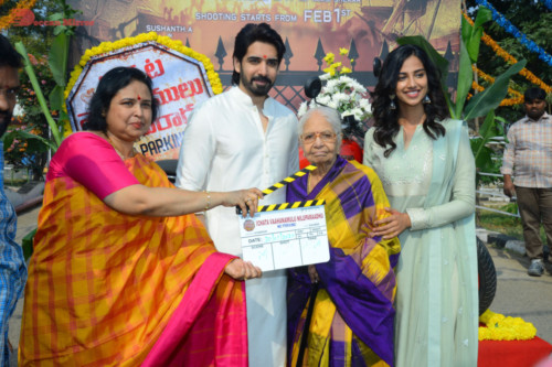 Telugu Movie Ichata Vahanamulu Nilaparadu shoot begins with Sushant and Meenakshi Chaudhary 