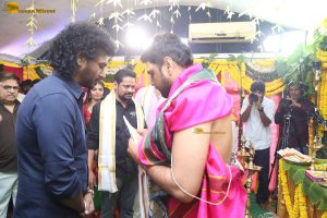 Idupu Kayitham Movie Launch attended by Priyadarshi, Nagadurga, Dil Raju, and Allu Aravind