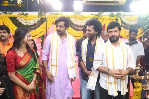 Idupu Kayitham Movie Launch attended by Priyadarshi, Nagadurga, Dil Raju, and Allu Aravind