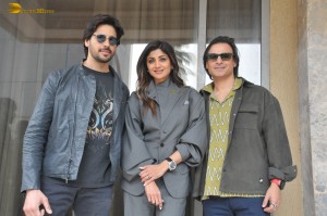 Shilpa Shetty, Sidharth Malhotra, and Vivek Oberoi promote their web series Indian Police Force on Jan 6, 2024