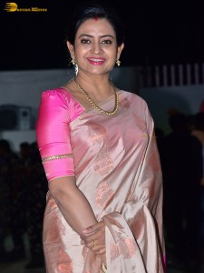 actress Indraja hot in a pink saree