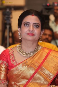 telugu actress indraja beautiful at a function in yellow saree