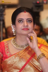 telugu actress indraja beautiful at a function in yellow saree