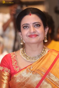 telugu actress indraja beautiful at a function in yellow saree