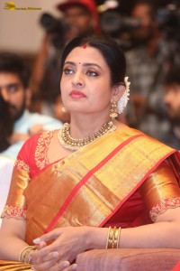 telugu actress indraja beautiful at a function in yellow saree