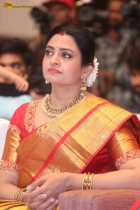 telugu actress indraja beautiful at a function in yellow saree