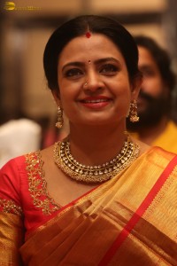 telugu actress indraja beautiful at a function in yellow saree